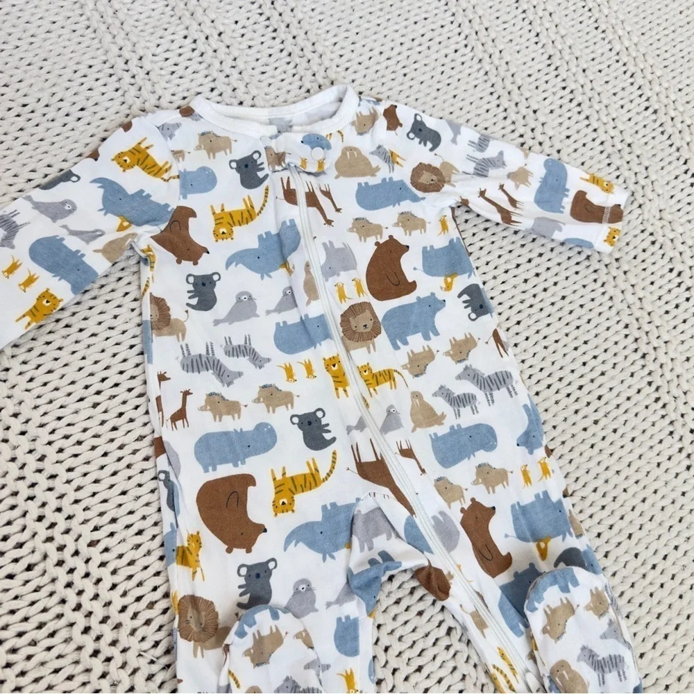 Carters Cozy Animal Jungle Baby Footies with Soft Fabric 3 Months